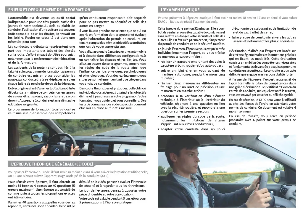 Enjeux et déroulement de la formation, examen pratique