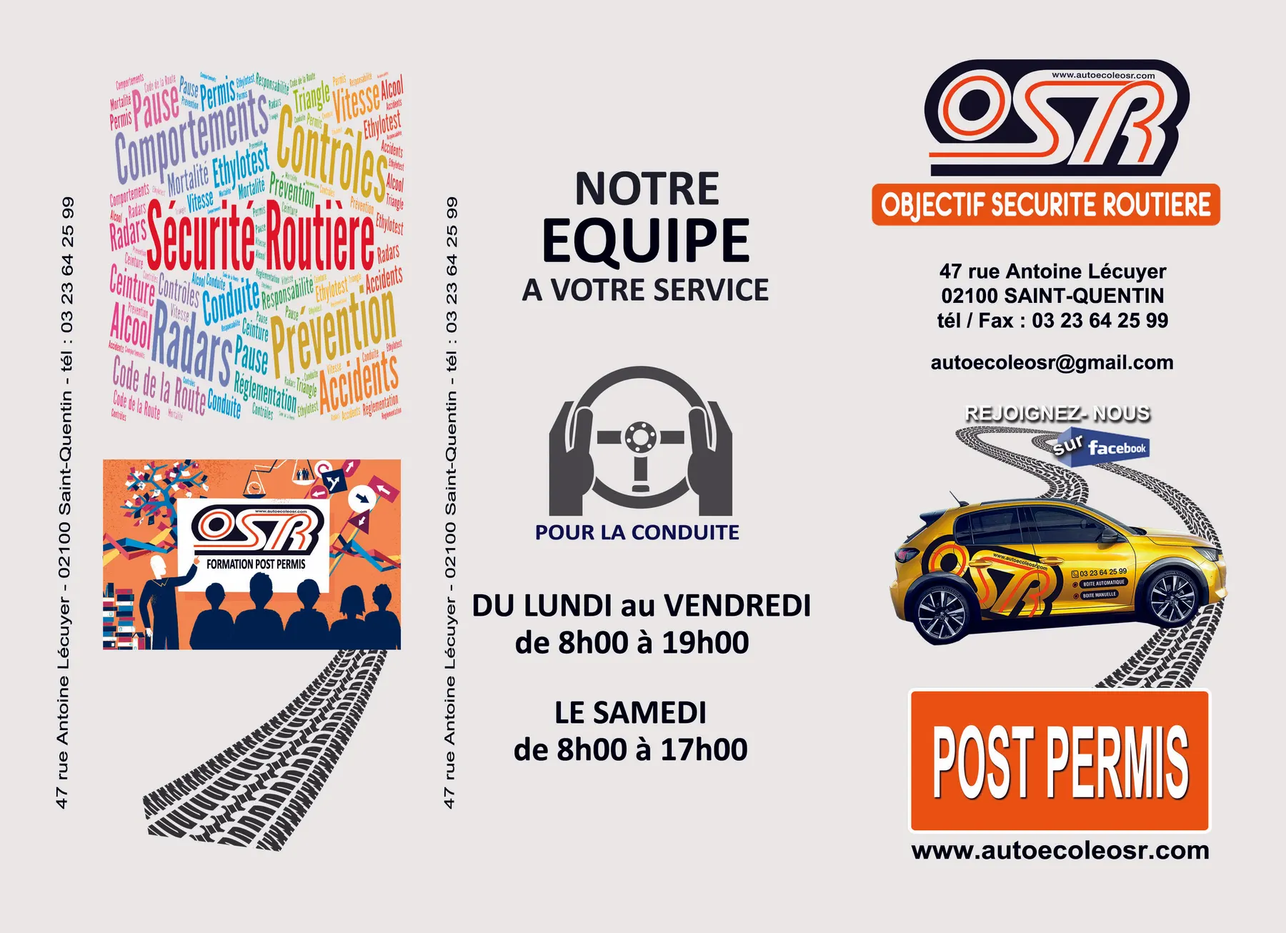 Plaquette formation post-permis de l’Auto École OSR