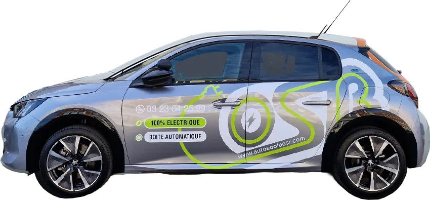 Peugeot e-208 100 % électrique boîte automatique de l’Auto École OSR